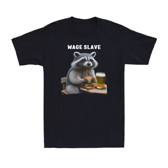 Discover Wage Slave Funny Raccoon Shirt Trash Animal Lover Gift Novelty Men's T-Shirt