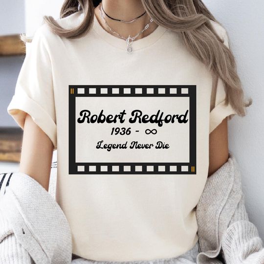 Robert Redford T-Shirt Tribute Shirt Retro Film Strip Movie Star Memorial Shirt
