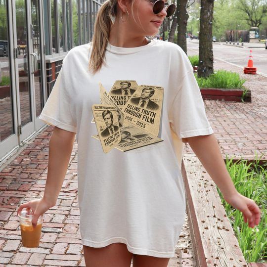 Discover Telling Truth Through Film  Robert Redford Memorial Newspaper Poster Shirt, 100% Cotton, Available sizes S-3XL