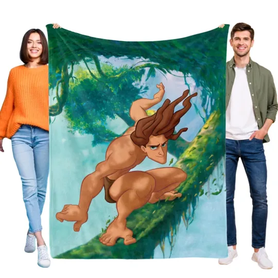 Discover Tarzan Flannel Blanket Bed sofa Couch Office Throw Birthday Gift for Kids
