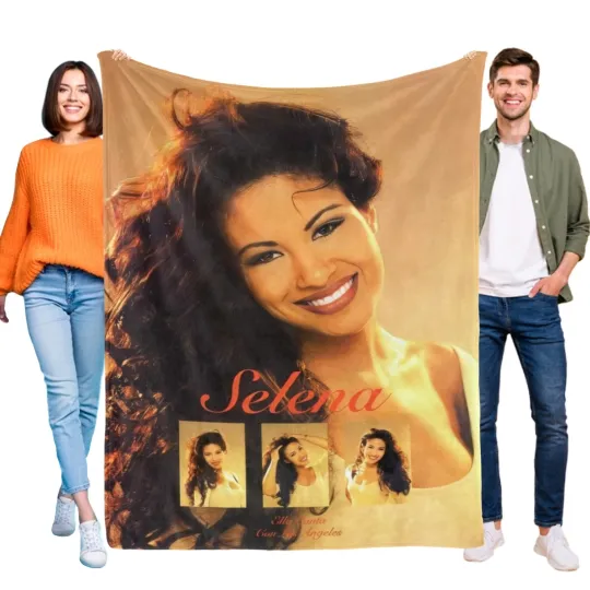 Discover Selena Blanket Flannel Soft Sofa Bed Office Throw Birthday Gift for Fans