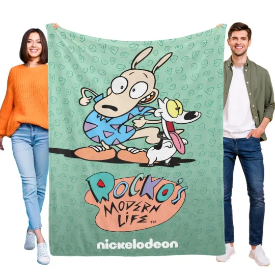 Discover Rocko's Modern Life Blanket Flannel Soft Sofa Bed Throw for Sofa Birthday Gift