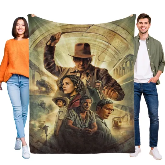 Discover Indiana Jones Flannel Blanket Soft Bed Sofa Couch Throw Birthday Gift for Kids