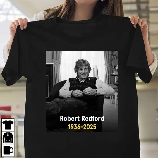 Discover Robert Redford BLACK Singnature S-5XL Black cotton