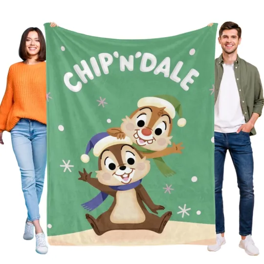 Chip and Dale Blanket Flannel Soft Sofa Bed Throw for Kids Teenage Birthday Gift