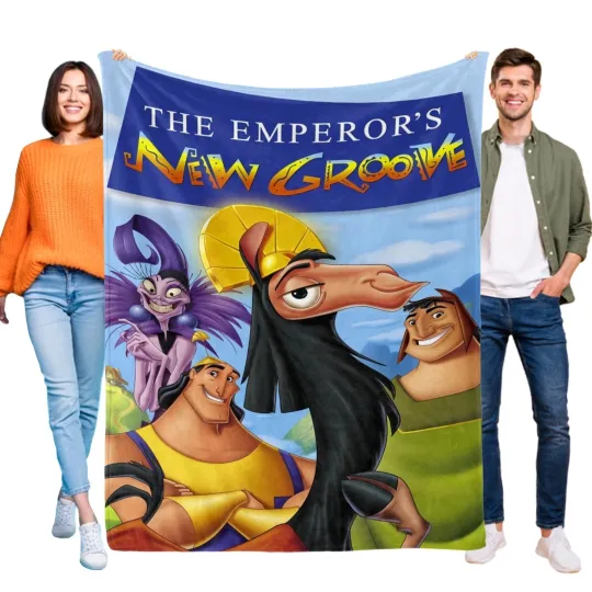 Discover The Emperor's New Groove Flannel Blanket Bed sofa Couch Throw Birthday Gift