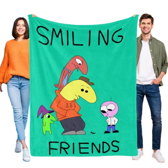 Discover Smiling Friends Flannel Blanket Soft Bed Sofa Throw Birthday Gift for Kids