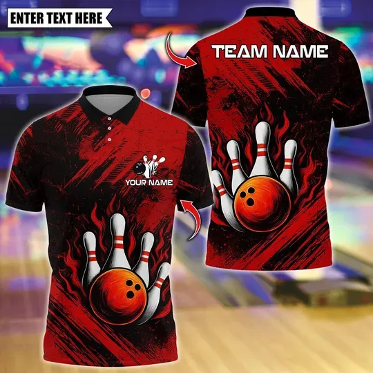 Discover Custom Bowling Polo Shirt, Sport Team Shirt, Gift For Him