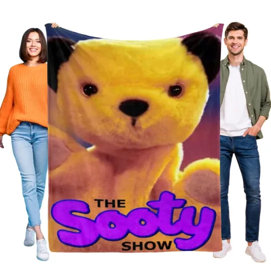The Sooty Show Blanket Flannel Throw for Bed Sofa Cozy Lightweight Birthday Gift