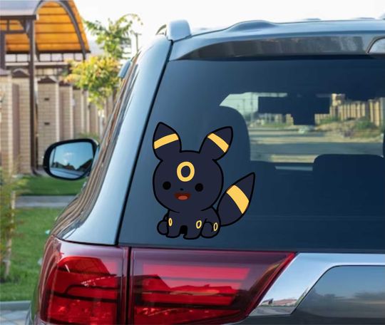 Cute Mini Umbreon Peeking Peek Peekabo Peekers Bumper Window Vinyl Decal Cute Anime Eevee Evolution Stickers