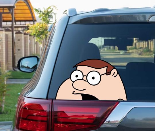 Discover Peter Peeking Peek Peekabo Bumper Window Vinyl Decal Anime Cartoon Family Guy Stickers Meme