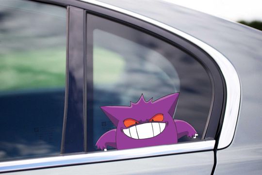 Discover Gengar Ghost Peeking Peek Peekabo Peekers Bumper Window Vinyl Decal Anime Kids Cartoon Stickers