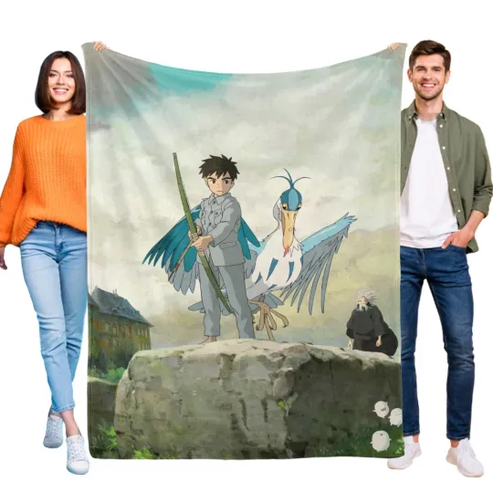 The Boy and the Heron Blanket Flannel Soft Sofa Bed Couch Throw Birthday Gift