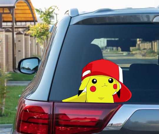 Discover Cute peek achu Peeking meme Peekabo Peekers Bumper Window Vinyl Decal Anime Cool Stickers funny kid