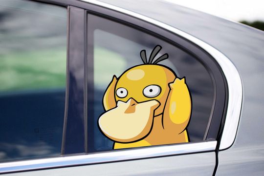 Discover Pysduck Confused Meme Peeking Peek Peekabo Peekers Bumper Window Vinyl Decal Anime Stickers
