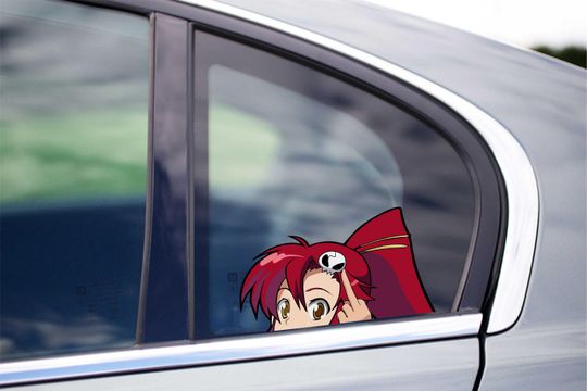Discover Yo ko Littner Middle Finger Peeking Peek Peekabo Peekers Bumper Window Vinyl Decal Sexy Anime Cute Girl Stickers Tengen Toppa Gurren Lagann