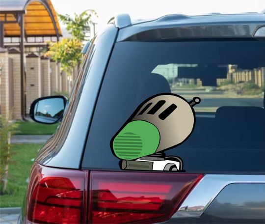 Discover D-0 Droid Robot Peeking Peek Peekabo Peekers Window Vinyl Decal Stickers Meme Star Wars Movie Video Games
