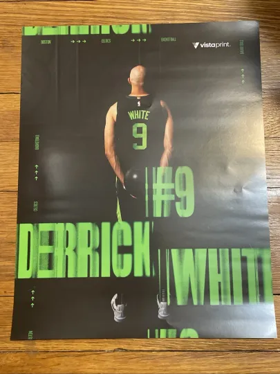 Boston Celtics Game Day Poster vs Charlotte Hornets 4-13-2025 Derrick White