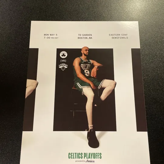 Boston Celtics Playoffs Game Day Poster Derrick White vs Knicks 5/5/2025 Rd2