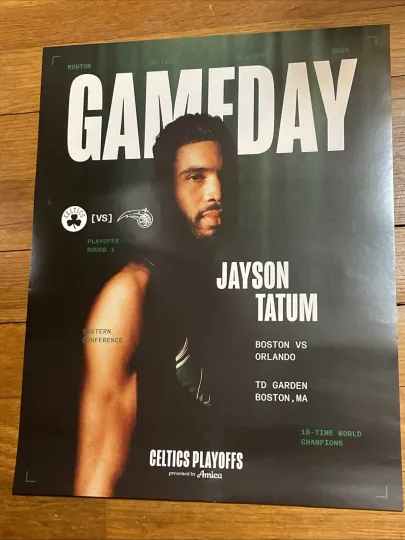 Boston Celtics Playoffs Game Day Poster Rd1 Gm1 Tatum Orlando Magic