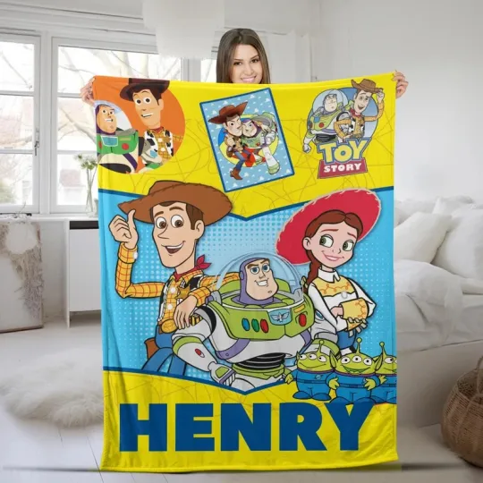 Discover Disney Pixar Toy Story Woody & Buzz With Jessie Alien Customize Fleece Blanket