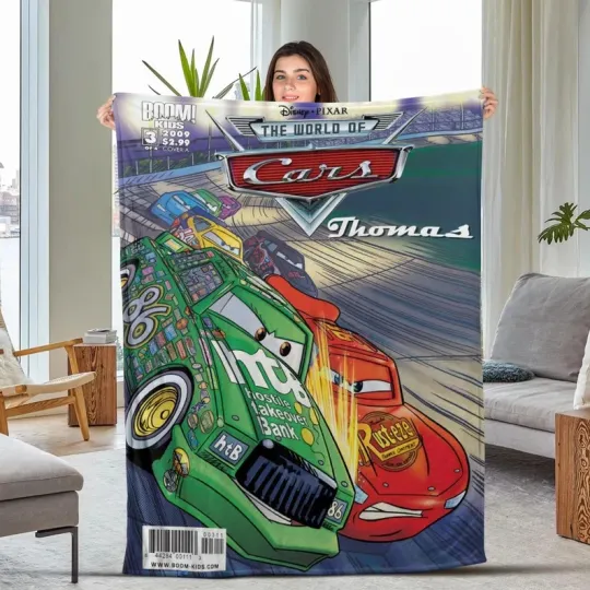 Discover Disney Cars Lightning Mcqueen Vs Chick Hicks Customize Fleece Blanket