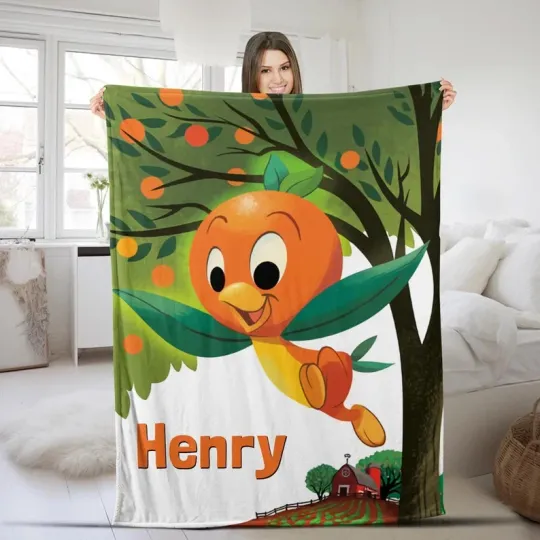 Discover Disney Orange Bird Sunshine Magic Kingdom Customize Fleece Blanket