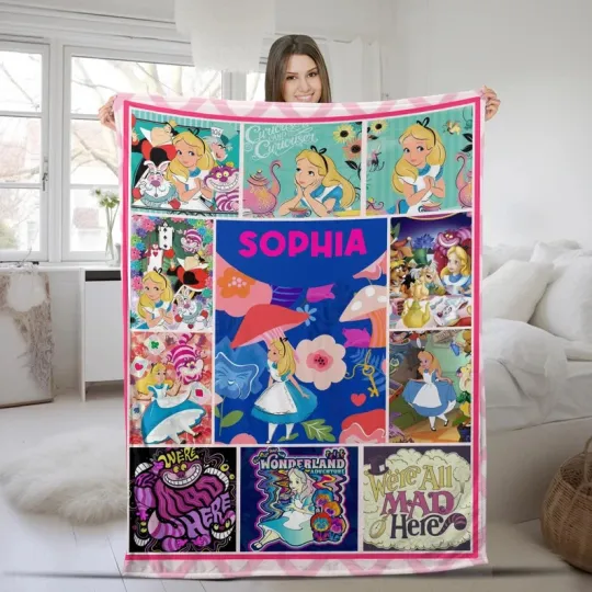 Discover Disney Alice In Wonderland Princess Lovers Collage Customize Fleece Blanket