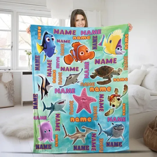 Discover Disney Finding Nemo Dory Just Keep Swimming Customize Fleece Blanket