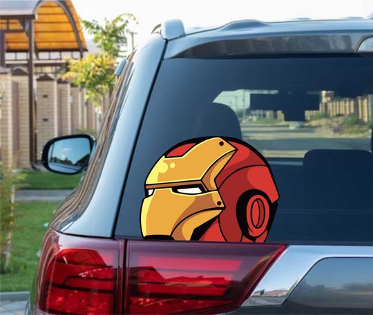 Discover Iron Man Peeking Peek Peekabo Peekers Bumper Window Vinyl Decal Marvel Disney Stickers