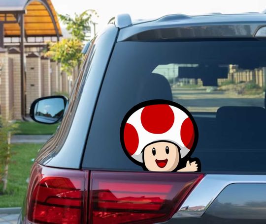 Discover Toad #2 Peeking Peekers Peek Peekabo Bumper Window Vinyl Decal Anime Cartoon Video Game Stickers Meme