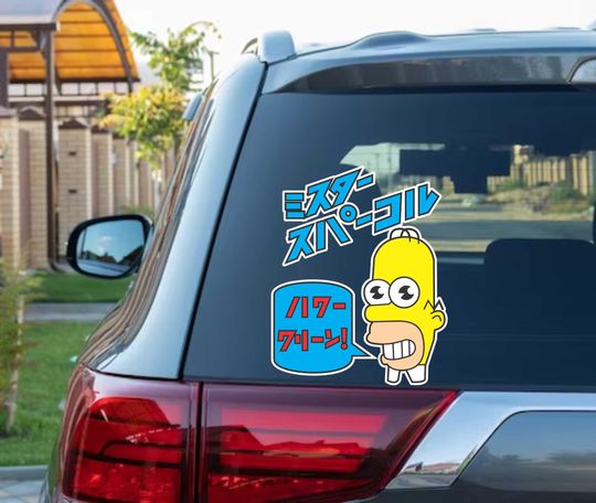 Mr Sparkle Bumper Window Vinyl Decal Funny Cartoon Simpsons Homer Stickers