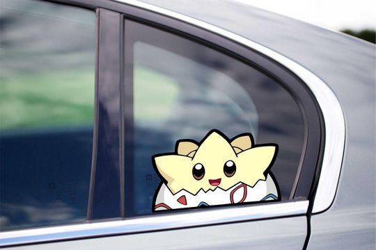 Togepi Poke mon Peeking Peek Peekabo Peekers Bumper Window Vinyl Decal Disney Movie PKM Monster Stickers