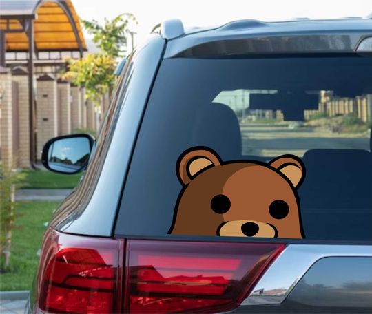 Discover Meme Pedo Peeking Peek Peekabo Peekers Bumper Window Vinyl Decal Anime Cool Bear Meme Stickers Reddit