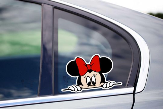 Mini Mouse Peeking Peek Peekabo Peekers Bumper Window Vinyl Decal Disney Movie Cute Stickers
