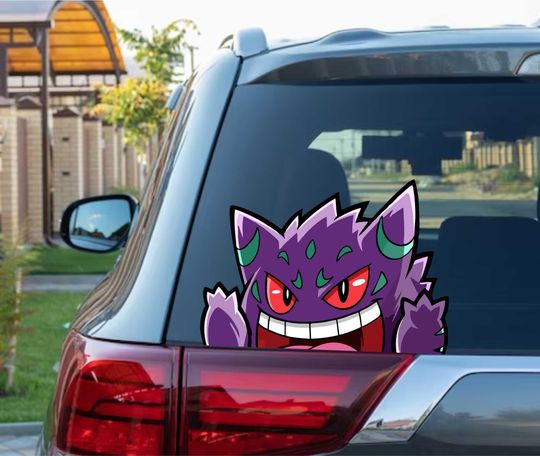 Discover Tribal Gengar Evolved Peeking Peek Peekabo Peekers Bumper Window Vinyl Decal Anime Kids Cartoon Stickers