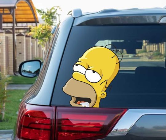Homer Peeking Peek Peekabo Peekers Bumper Window Vinyl Decal Cool Cartoon The SImpsons Stickers