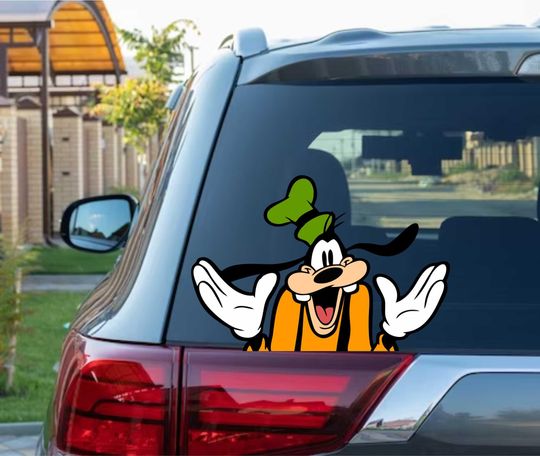 Discover Goof Shrugged Funny Peeking Peek Peekabo Peekers Bumper Window Vinyl Decal Disney Movie Stickers