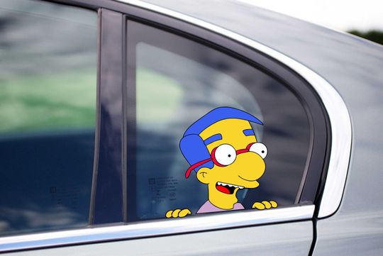 Millhouse Peeking Peek Peekabo Peekers funny anime JDM Bumper Window Vinyl Decal Cool Cartoon The Simpsons Stickers