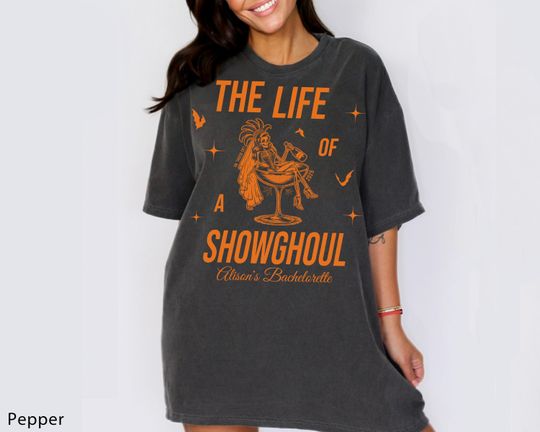Discover The Life of a Showghoul Shirt Halloween Bachelorette Shirts Spooky Bride Skeleton Shirts Las Vegas Bridal Party Shirts Burlesque Girls Trip