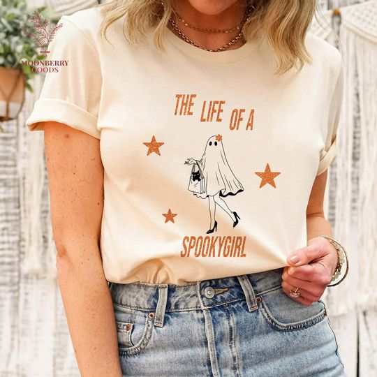 Discover The Life Of A Spookygirl Shirt, Cute Ghost Halloween T shirt, Music Album 2025 Tee, Spooky Season Gift,Halloween Spooky Shirt,Halloween Gift