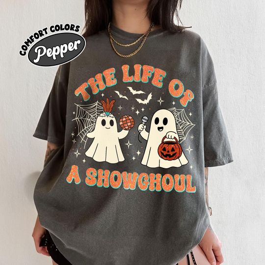 Discover The Life Of A Showghoul Shirt Comfort Colors, Cute Ghost Halloween T shirt, Funny Skeleton  Music Album 2025 Tee, Spooky Season Gift