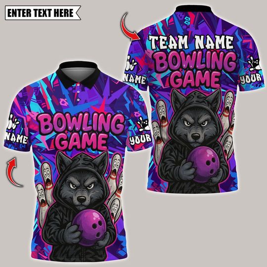 Discover Custom Bowling Wolf Polo Shirt, Sport Team Shirt, Bowling Polo for Men Women