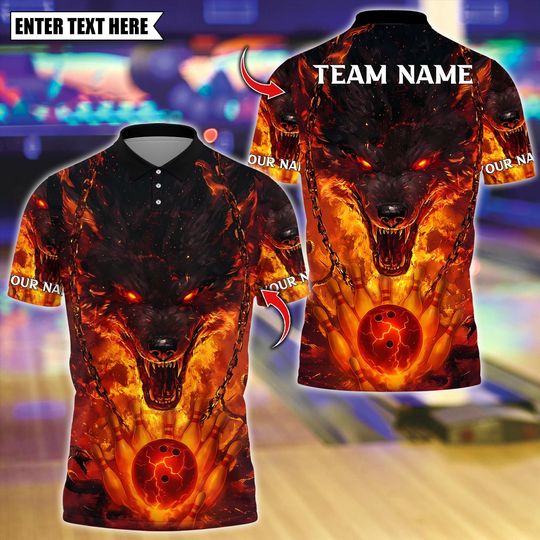 Discover Custom Bowling Wolf Polo Shirt, Sport Team Shirt, Bowling Polo for Men Women
