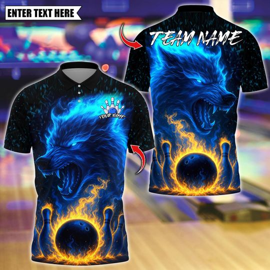 Discover Custom Bowling Wolf Polo Shirt, Sport Team Shirt, Bowling Polo for Men Women
