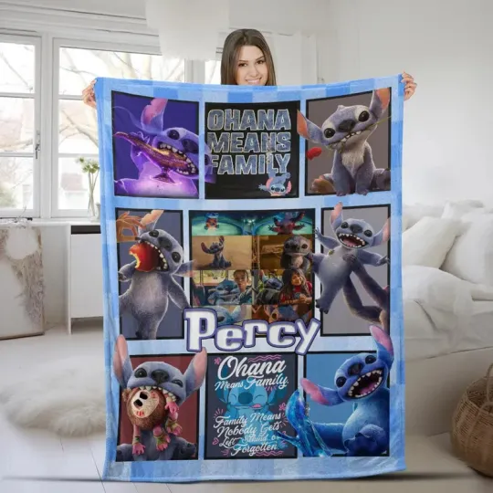 Discover Disney Stitch Live Action Birthday Gifts Customize Fleece Blanket