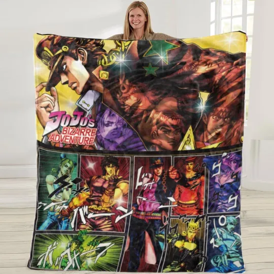 Discover Jojo's Bizarre Adventure Blanket Flannel Birthday Gift Bed Sofa Throw