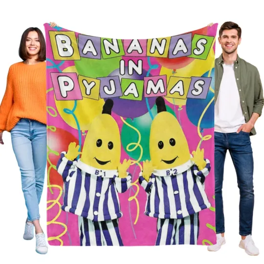 Discover Bananas in Pyjamas Blanket Flannel Throw for Bed Sofa Birthday Gift