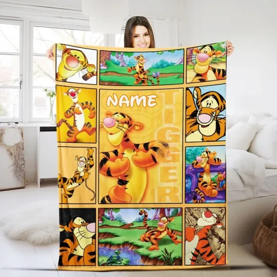 Discover Disney Winnie The Pooh Tiger Magic Kingdom Park Customize Fleece Blanket