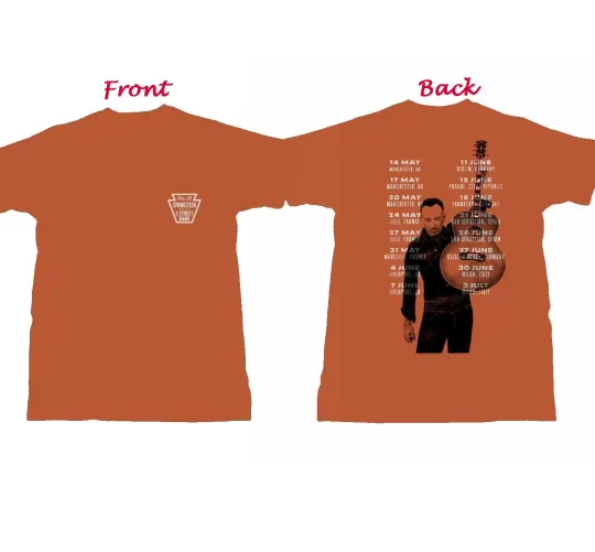 Discover Springsteen and E Street Band 2025 Tour Rust T-Shirt